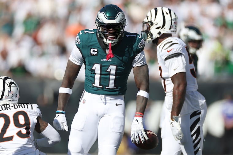 Eagles wide receiver A.J. Brown is lauded as a premier receiver with some looking at the numbers and already crowning him the best wideout all-time for the Birds.