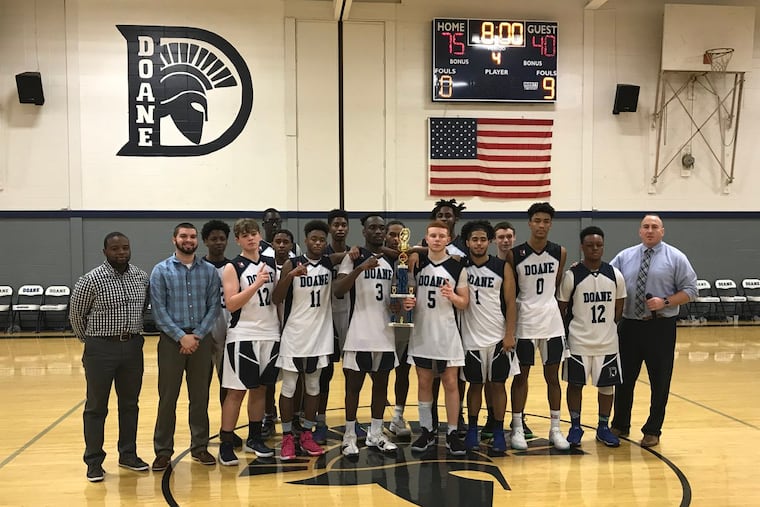 The Doane Academy boys' basketball team beat Solebury School, 76-60, thanks to Nicklaude Saint-Juste's 40 point on Thursday.