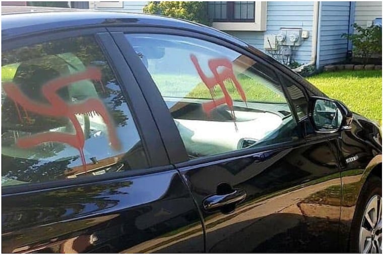 A Jewish couple living in Montgomery County woke up Wednesday morning to find swastikas spray-painted on their vehicle. Local police say they're investigating the incident as a hate crime.