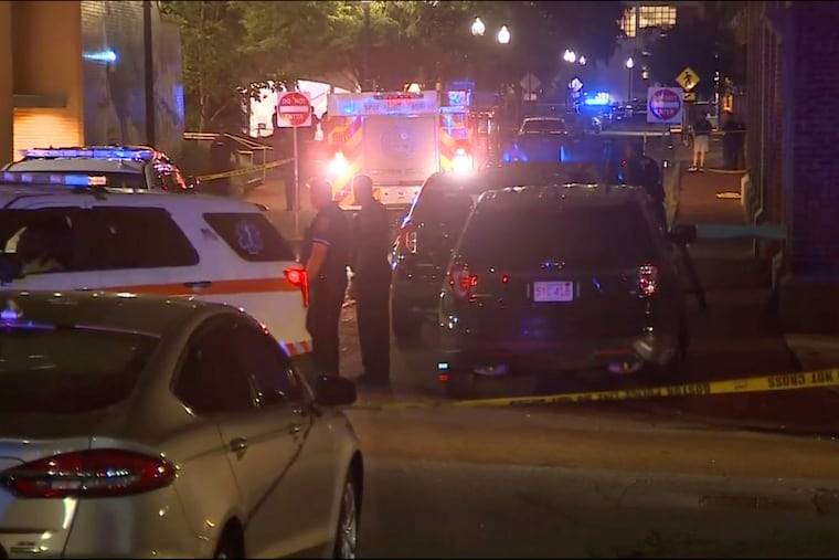 Police and emergency personnel respond the scene of a reported explosion at Northeastern University in Boston on Tuesday.