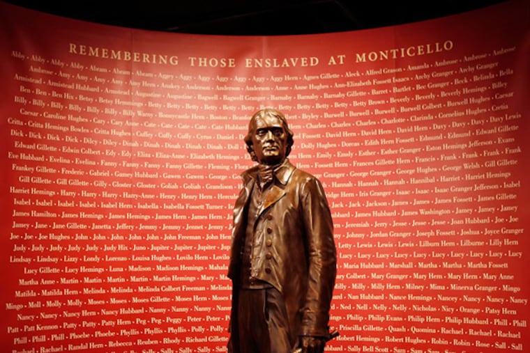 The slaveowner and the names of his enslaved, in the new exhibit at the National Constitution Center. (MICHAEL S. WIRTZ / Staff Photographer)