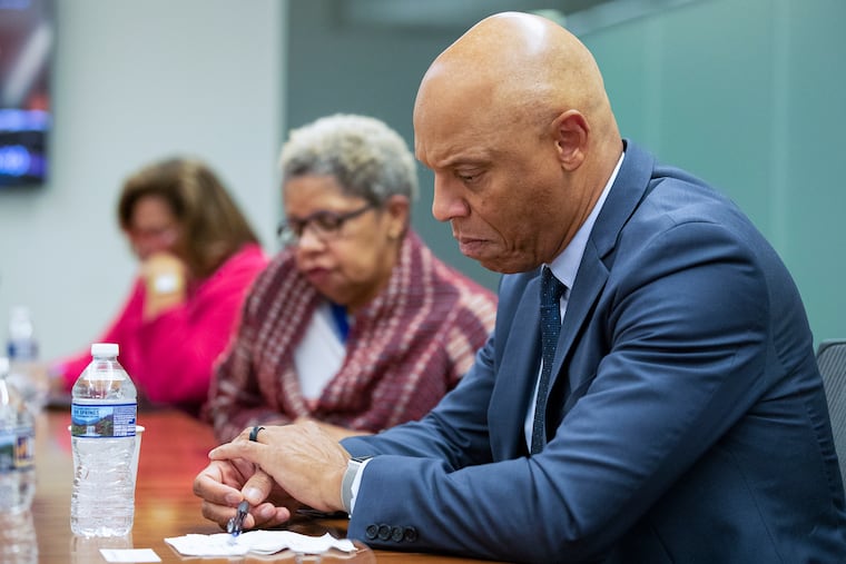 Philadelphia School District Superintendent William Hite meets with reporters and members of the Philadelphia Inquirer editorial board at the newspaper's Center City office in Philadelphia, PA on Tuesday, Oct. 08, 2019.
