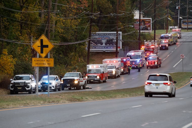 Fire and rescue personnel are on the scene of a train accident in Mansfield Township, Burlington County. The NJ Transit train hit a tree while traveling southbound from Trenton.