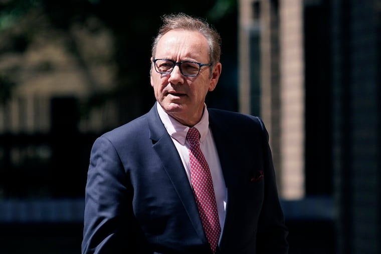 Actor Kevin Spacey walks outside Southwark Crown Court in London on Wednesday, July 26, 2023.