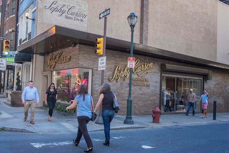 On prized real estate at 19th and Sansom Streets. Because it owns the building, the clothing shop is not troubled by skyrocketing rents.
