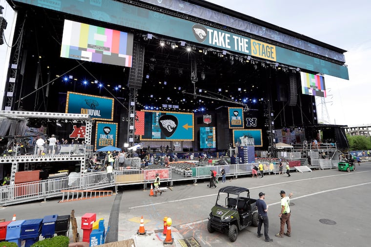 The NFL draft stage in Nashville.