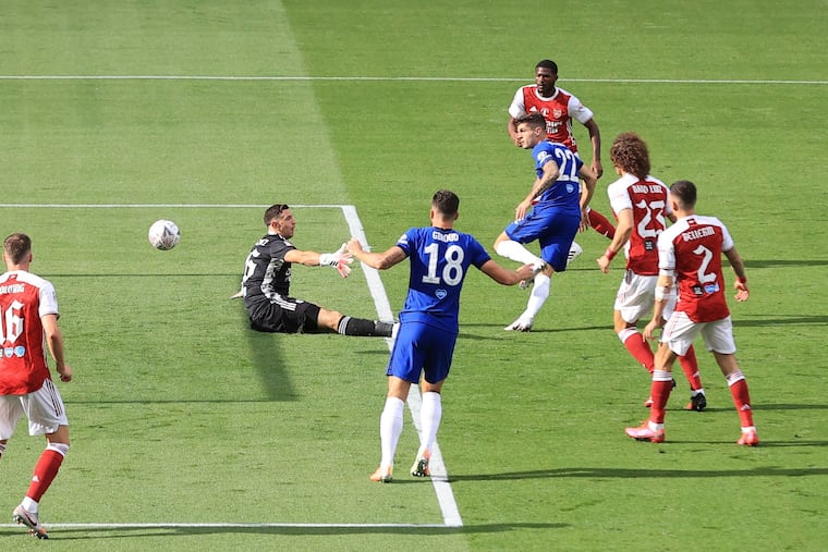 Hershey native Christian Pulisic (22) became the first American man to score in a FA Cup final.