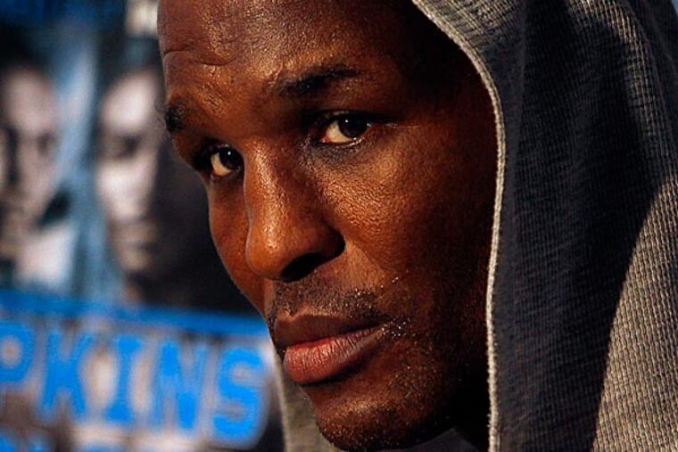 Bernard Hopkins says that pictures of promoter Don King posted around his gym still motivate the 48-year-old fighter as he prepares to face IBF light-heavyweight champion Tavoris Cloud. (David Maialetti/Staff Photographer)