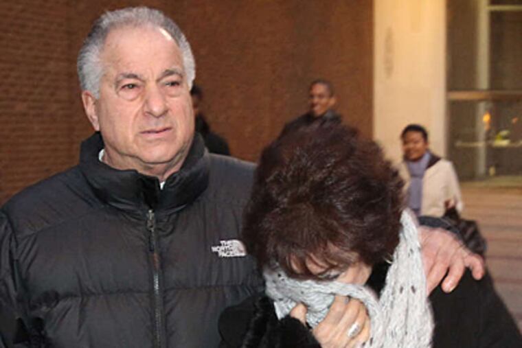 Philip Ligambi and Manny Borgesi leave federal court on Wednesday, Feb. 6, 2013 (Charles Fox/Staff)
