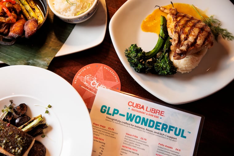 The GLP-Wonderful menu and assorted dishes are shown at Cuba Libre on Jan. 14. The menu features smaller, healthier portions at lower price points than regular menu items.