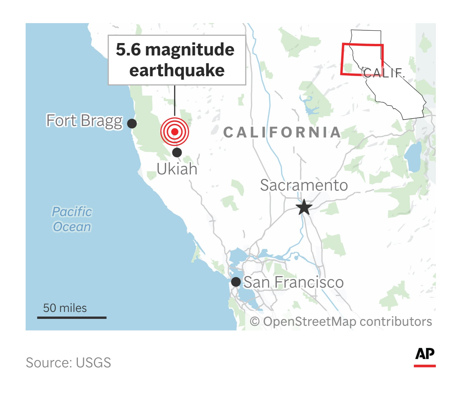 Rural area in Northern California jolted by its biggest quake since 1940, but no damage reported