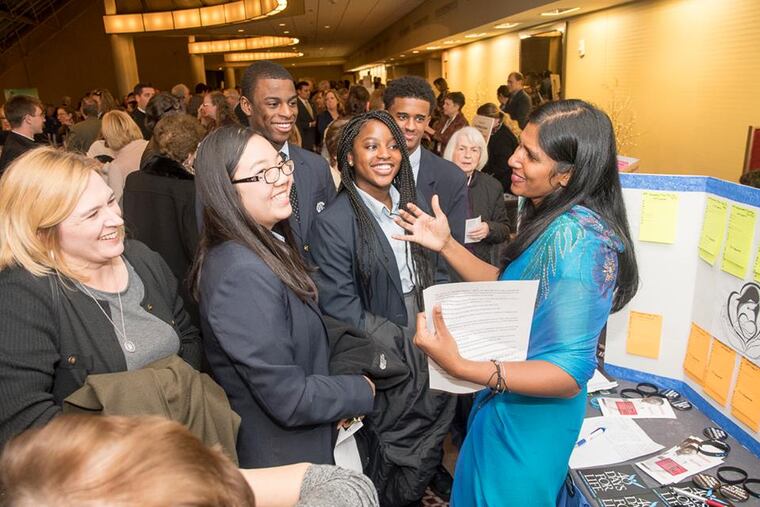 Pro-Life Union of Greater Philadelphia board member Dr. Monique Ruberu talks to West Catholic High School students about Philadelphia's 40 Days for Life campaign at their annual Stand Up For Life Dinner in November 2018.