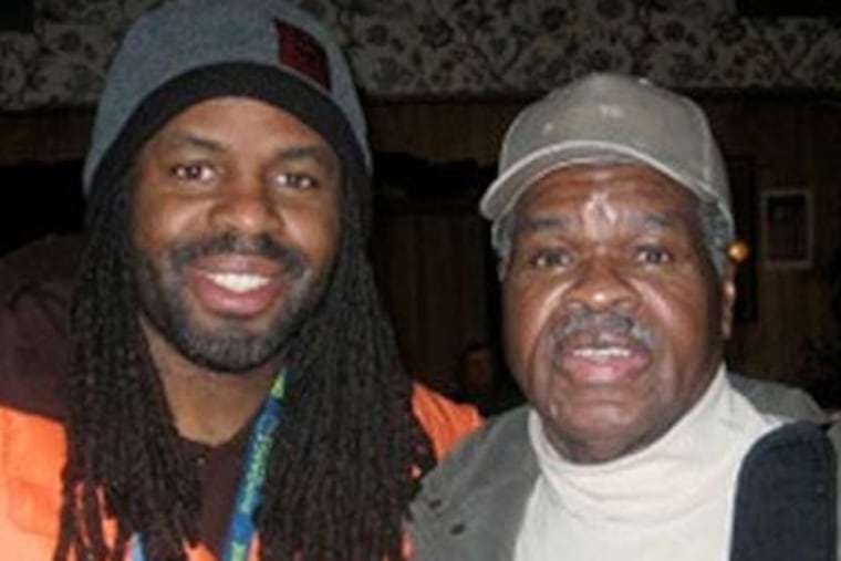 Filmmaker Byron Hurt (left)with his father, Jackie, who died of pancreatic cancer in 2007 at age 63.