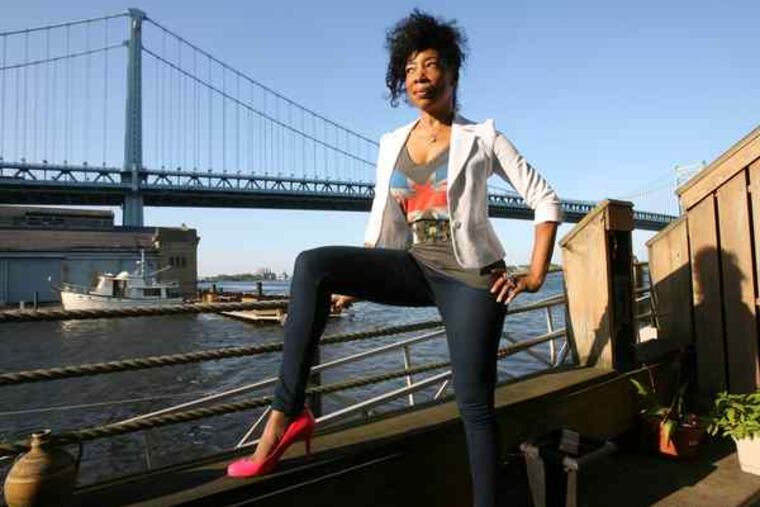 Donn T at her townhouse on the Delaware River. She created "Kaleidoscopic," with all new songs, in eight days. "We did it so fast I couldn't tell what was coming first; beats, lyrics, or music."