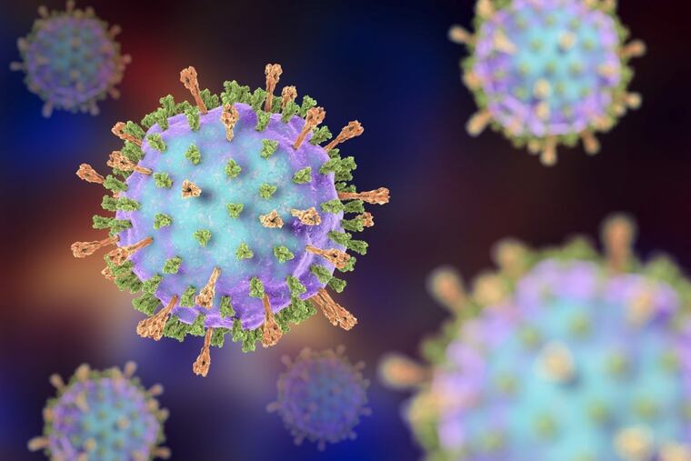 A 3D illustration of the mumps virus.