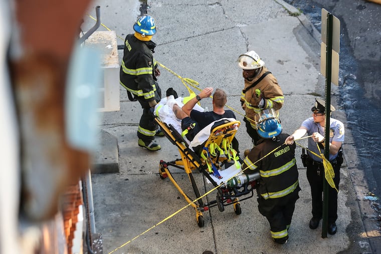 An injured firefighter was treated after battling a two-alarm fire on the 1600 block of South Fifth Street Monday, Sept. 20, 2021.
