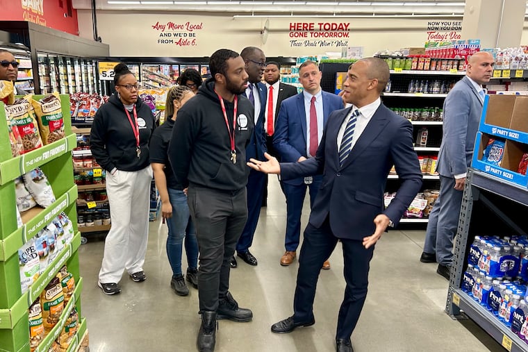 U.S. Secretary of Housing and Urban Development Scott Turner (right) visited Philadelphia Housing Authority facilities.