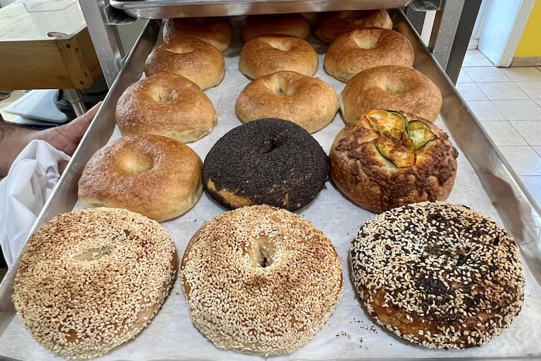 Bagels hot out of the oven at Slice & Schmear, 1700 S. 10th St.