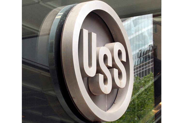 This April 2010 photo shows the United States Steel logo outside the headquarters building in downtown Pittsburgh.