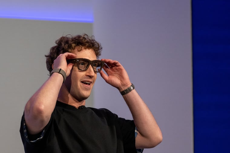 Meta CEO Mark Zuckerberg demonstrating Meta Ray-Ban Display glasses in September 2025.