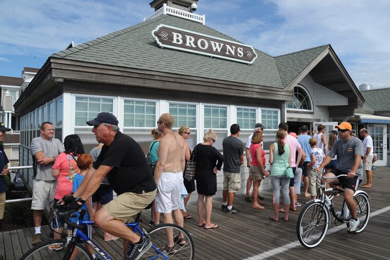 The line is long waiting to get into Brown's Family Restaurant, presumably to feast on the Almost Famous Donuts.