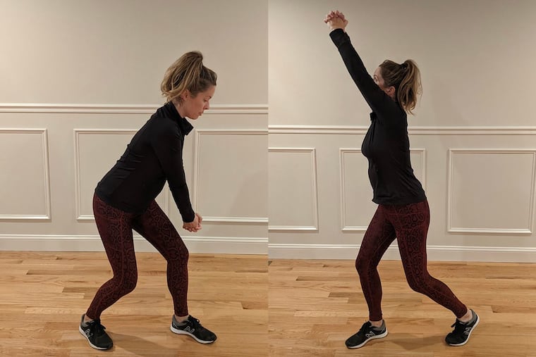 Ashley demonstrates a diagonal chop.