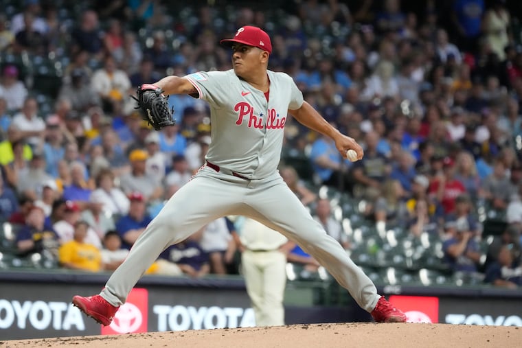 Phillies pitcher Ranger Suárez a has 5.74 ERA over his seven starts.