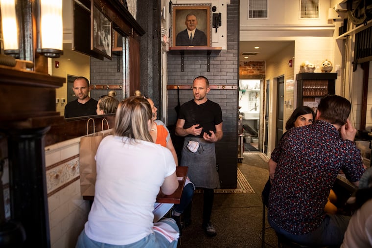 Chef Matt Rodrigue, who talks with diners at Fiorella in August 2022, recently helped open a re-creation of the Marc Vetri pasta bar in Las Vegas.