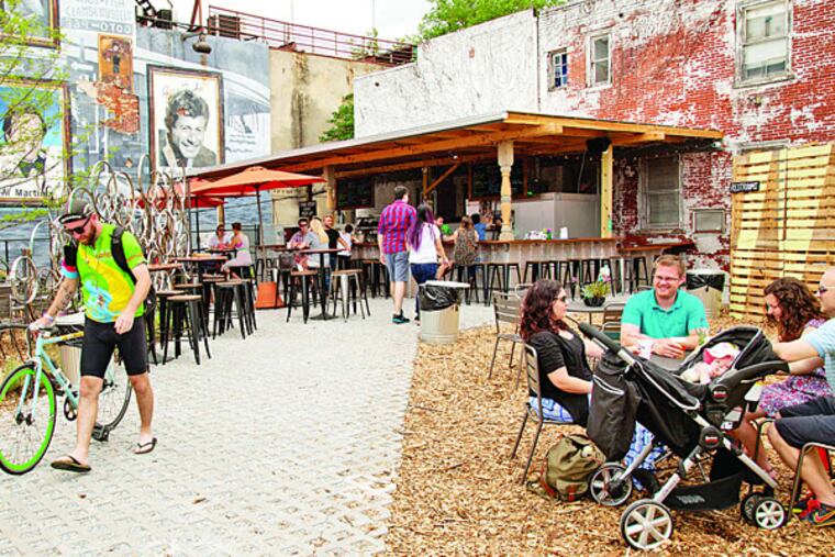 Beer garden at 9th and Wharton Streets.