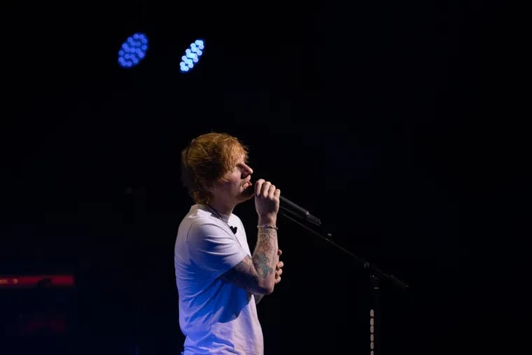 In this file photo, Ed Sheeran performs in Tampa, Fla., as part of his "Subtract Tour." The tour made a stop at North Philadelphia's the Met on Friday. Sheeran will be playing a career-encompassing ‘+ - = ÷ x’ Tour at the Linc Saturday.