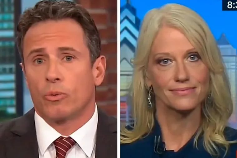 CNN host Chris Cuomo tangles with White House adviser Kellyanne Conway during a marathon interview that lasted 35 minutes.