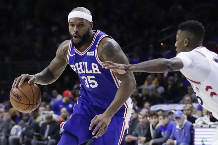 Sixers forward Trevor Booker, dribbling the basketball against Toronto, might not be in Philly much longer.