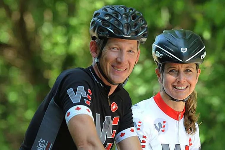 Dana and Brian Walton offer bicycle-based training services as a means not only of physical fitness, but also of corporate health. (CLEM MURRAY / Staff Photographer)