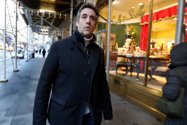 FILE - In this Dec. 7, 2018 file photo, Michael Cohen, former lawyer to President Donald Trump, leaves his apartment building on New York's Park Avenue. (AP Photo/Richard Drew)