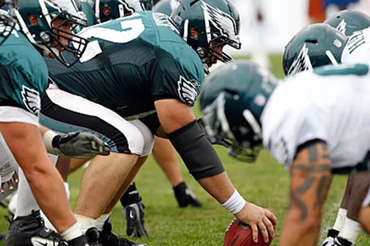 Center Jason Kelce helped the Eagles' offensive line surpass expectations last season. (Yong Kim/Staff file photo)