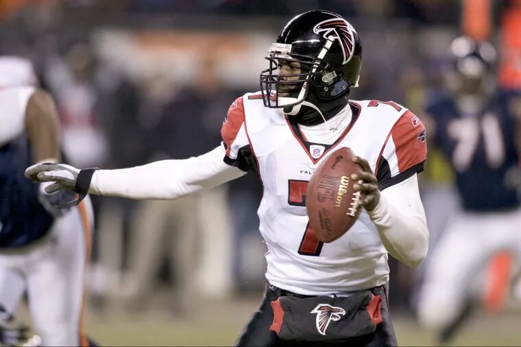 Michael Vick quarterbacked the Falcons 13 years ago.