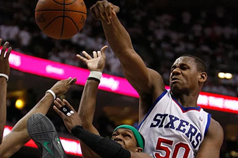 Lavoy Allen grabbed 10 rebounds during the 76ers' comeback against the Celtics in Game 4. (Ron Cortes/Staff Photographer)