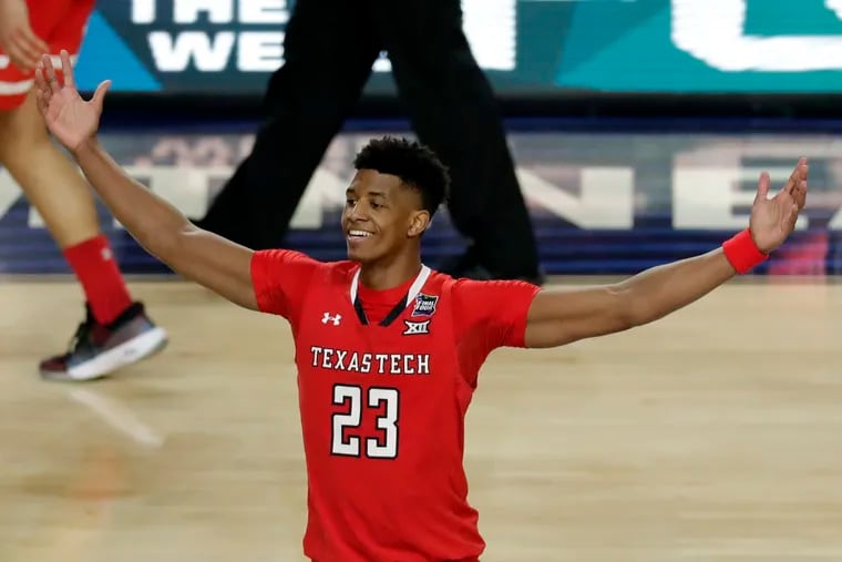 Texas Tech's Jarrett Culver celebrates after the Red Raiders, a 200-1 underdog early in the season, advanced to Monday's national championship game.