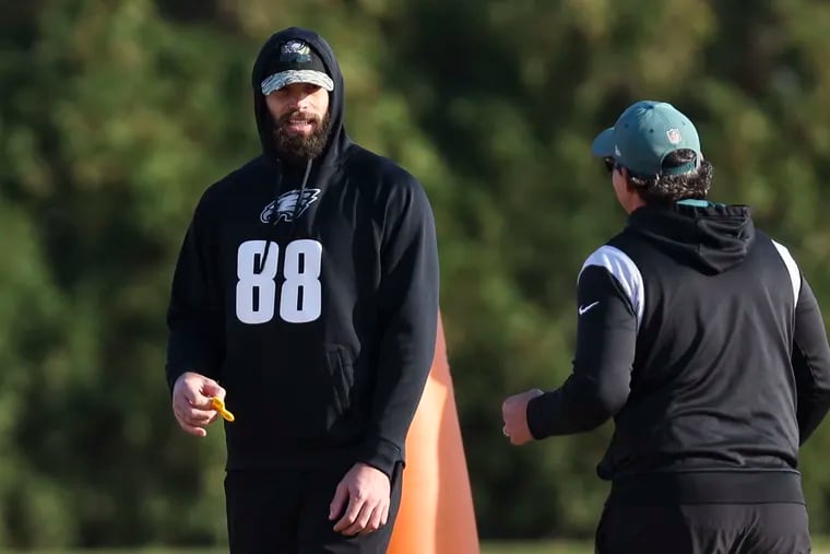 Eagles tight end Dallas Goedert has been working his way back from a fractured forearm.