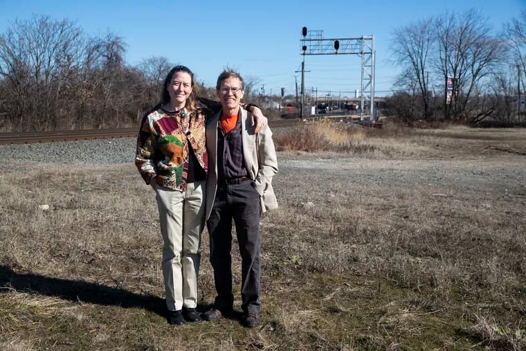 The Myth Makers, Donna Dodson and Andy Moerlein, at 1401 Federal Street in Camden. The two have been selected to produce a public art installation at the site as part of A New View, a project funded by a $1 million Bloomberg Philanthropies grant.
