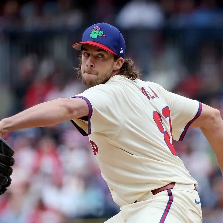 Aaron Nola gave up four hits in eight innings in his last start against the White Sox.