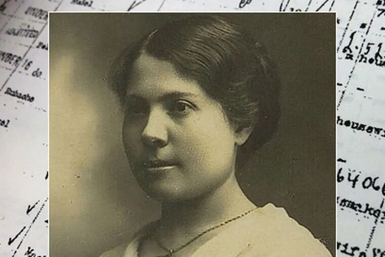 Hinda &quot;Helen&quot; Rubache Friedman , the author's mother-in-law, in a photo from about 1920, when she immigrated from Minsk. The passenger log of the ship on which she traveled has become a cherished family Hanukkah gift.