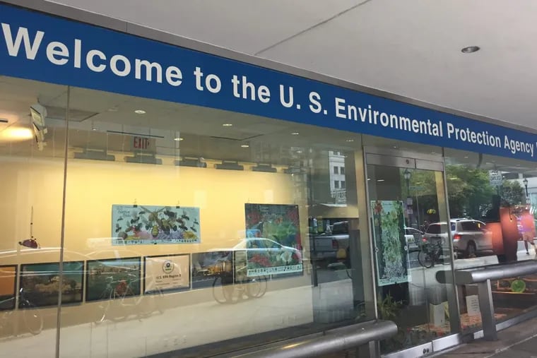 A display at the EPA Region 3 offices at 16th and Arch Streets.