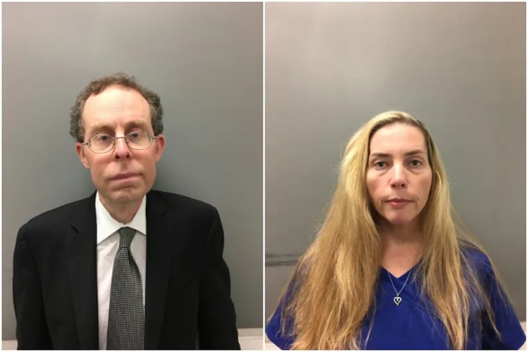 Lawrence Weinstein and Kelly Drucker are accused of conspiring to secretly film a woman using the bathroom inside Druckers home in Northampton Township.