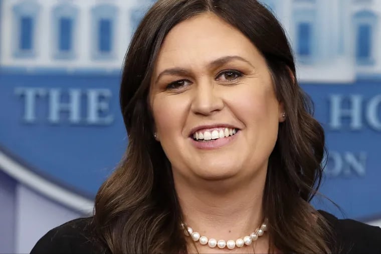White House Press Secretary Sarah Huckabee Sanders photographed earlier this month in the White House Briefing Room.