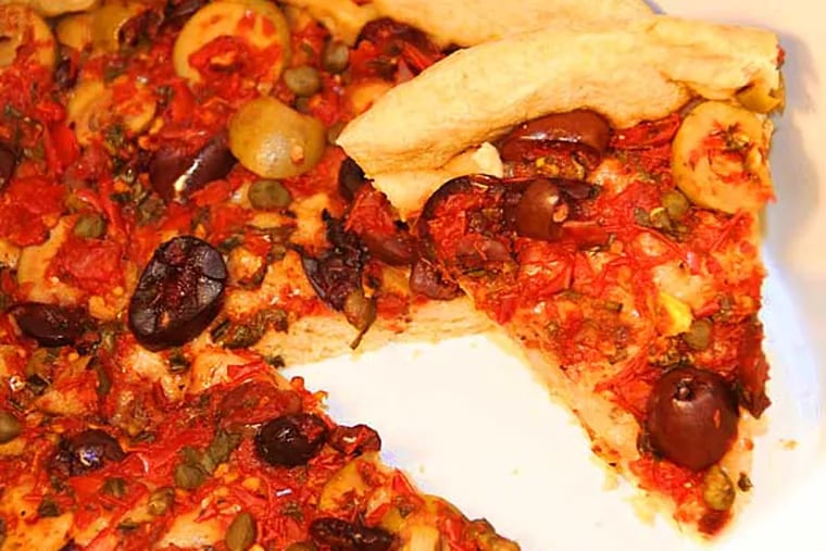 Puttanesca Pizza is one of the wide variety of slow-cooked dishes in Robin Robertson's 'Fresh from the Vegan Slow Cooker.'