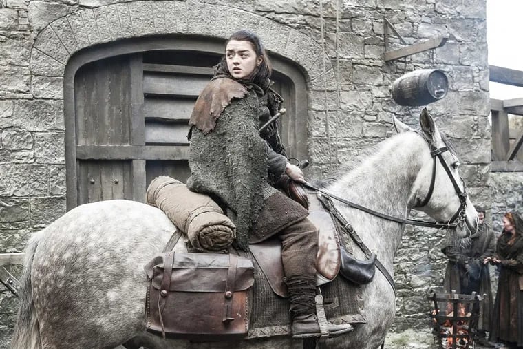 Maisie Williams as Arya Stark in a scene from the July 23, 2017, episode of HBO's &quot;Game of Thrones&quot;