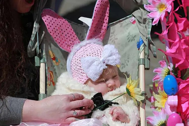 Liliana Boscan, 7 months, of Somers Point, went the bunny route for her best-dressed child entry in Ocean City, N.J. (David Swanson/Staff)