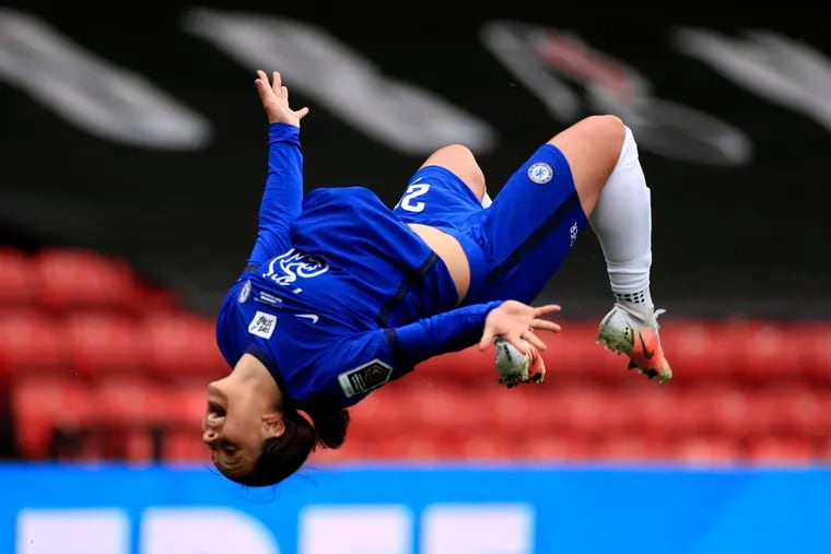After helping Chelsea win this season's FA Women's Super League and FA Cup, Sam Kerr now goes for the biggest club soccer prize in Europe.
