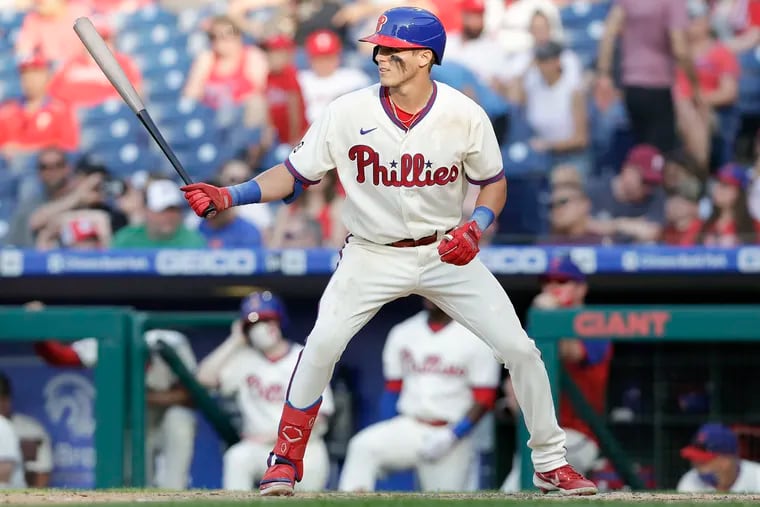 The Phillies sent infielder Nick Maton to triple-A after Sunday's game.